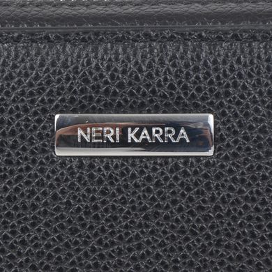 Барсетка-гаманець Neri Karra з натуральної шкіри 0950.133.01/133.07 чорний/синя