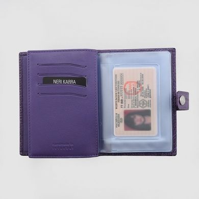 Обкладинка комбінована для паспорта і прав Neri Karra з натуральної шкіри 0031.1-11.31 фіолетова