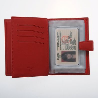 Обкладинка комбінована для паспорта і прав Neri Karra з натуральної шкіри 0031gt.01.05 червона
