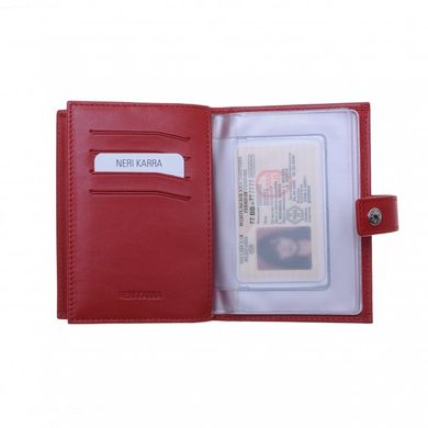 Обкладинка комбінована для паспорта та прав Neri Karra з натуральної шкіри 0031.3-01.05 червона