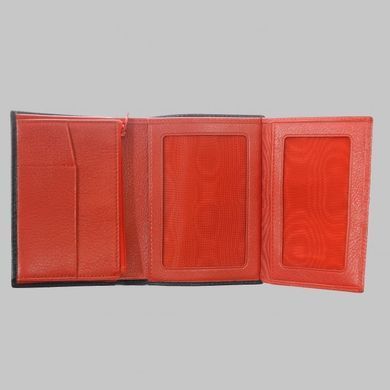 Кошелек мужской Neri Karra из натуральной кожи 0378n.03.01/05 чёрный/красный