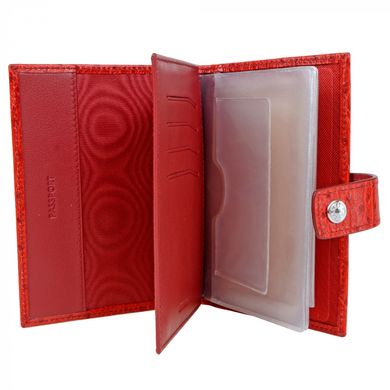 Обкладинка комбінована для паспорта та прав Neri Karra з натуральної шкіри 0031.1-17.50 червона
