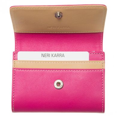 Визитница для личных визиток Neri Karra из натуральной кожи 0288.3-01.25/3-01.37 розовая