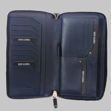 Барсетка-гаманець з натуральної шкіри Neri Karra 0955.1-20.07 синій