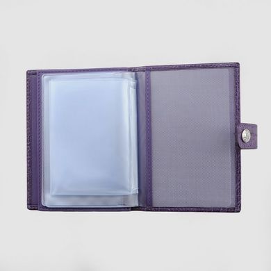 Обкладинка комбінована для паспорта і прав Neri Karra з натуральної шкіри 0031.1-11.31 фіолетова