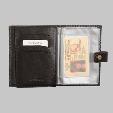 Обкладинка комбінована для паспорта та прав Neri Karra з натуральної шкіри 0031.07.01 чорний
