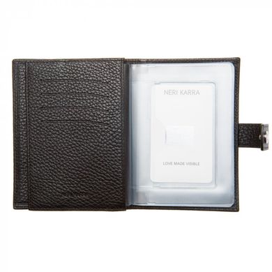 Обкладинка комбінована для паспорта і прав Neri Karra з натуральної шкіри 0031.55.01 чорний