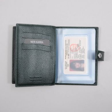 Обкладинка комбінована для паспорта та прав Neri Karra з натуральної шкіри 0031.05.06 зелена