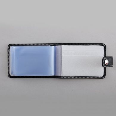 Класична візитниця Karra з натуральної шкіри k10043w.803.01/12 чорна/біла