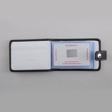 Класична візитниця Karra з натуральної шкіри k10043w.803.01/12 чорна/біла